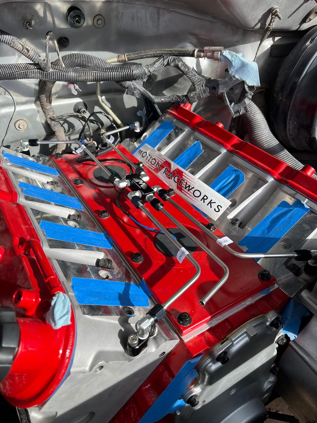 Customer photo review of Motion Raceworks LS Stainless Coolant Crossover Steel Steam Vent Kit 10-10005