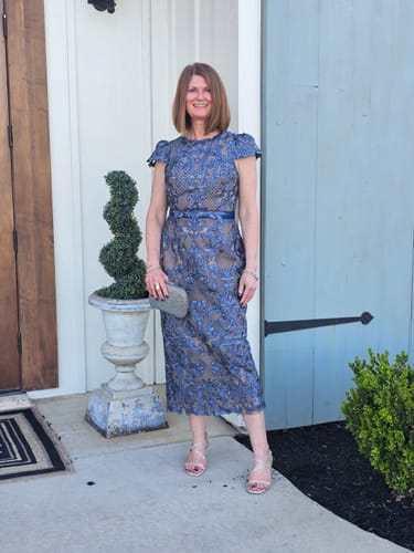 Customer photo review of Nora Dress by Marchesa Notte - RENTAL