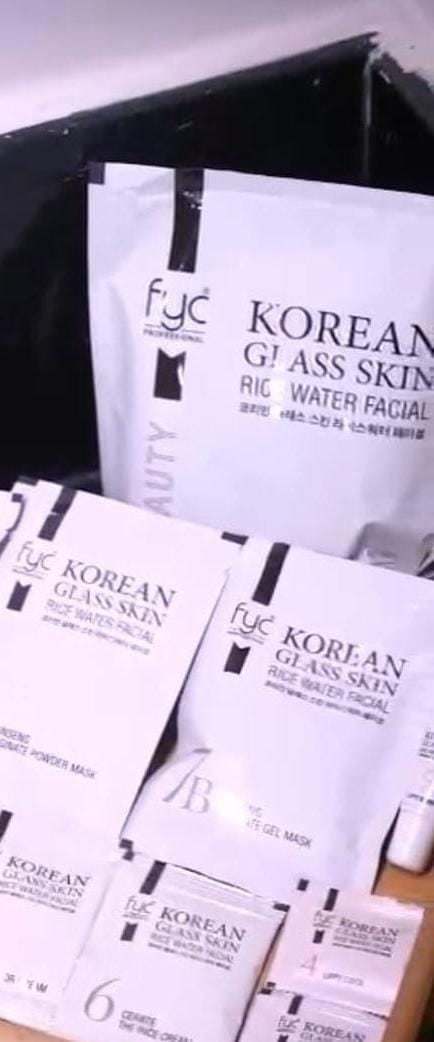 Customer photo review of Korean Glass Skin Rice Water Facial Kit 9 Steps 183g