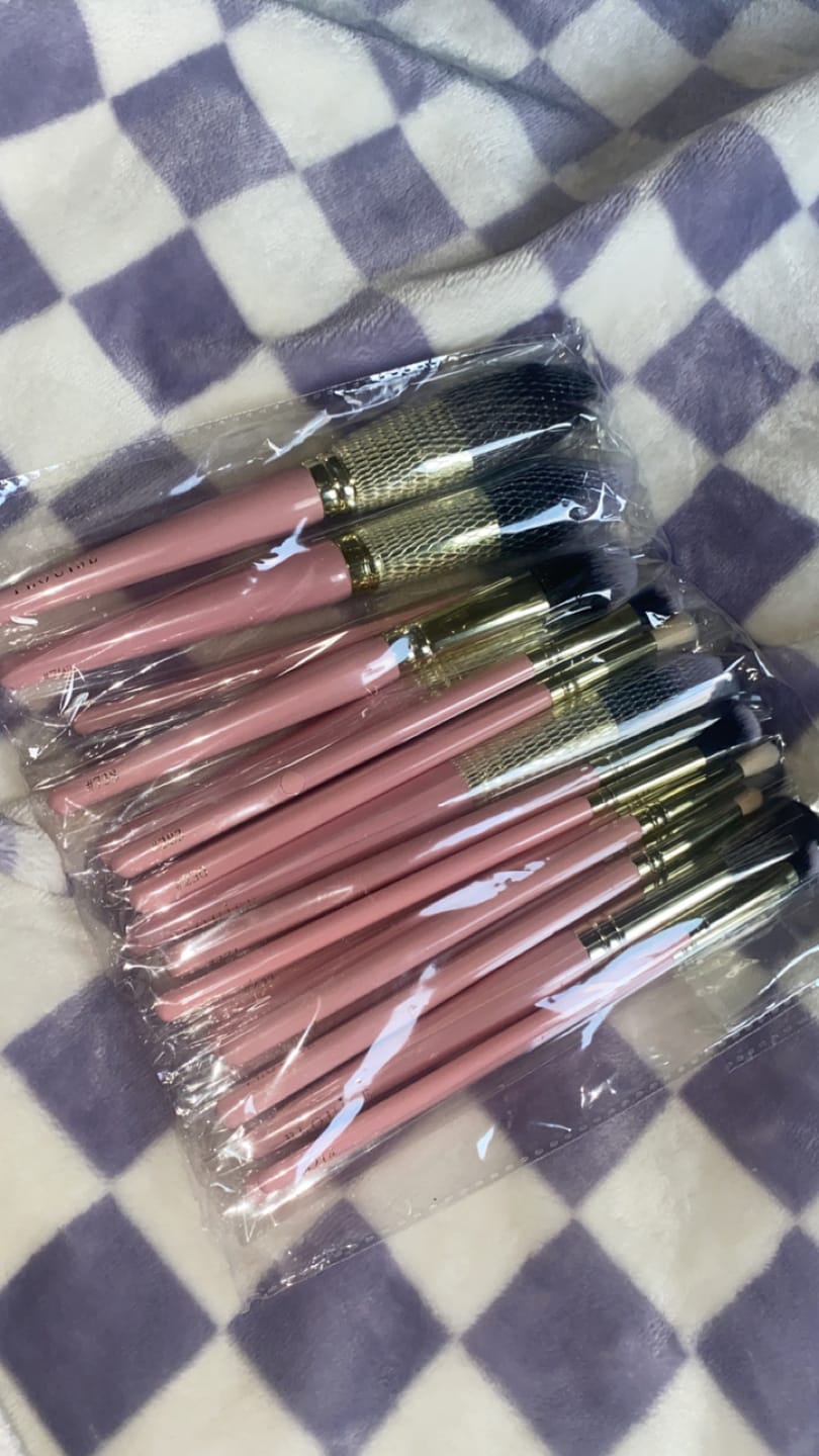 Customer photo review of P. Louise 20 Piece Makeup Brush Bundle