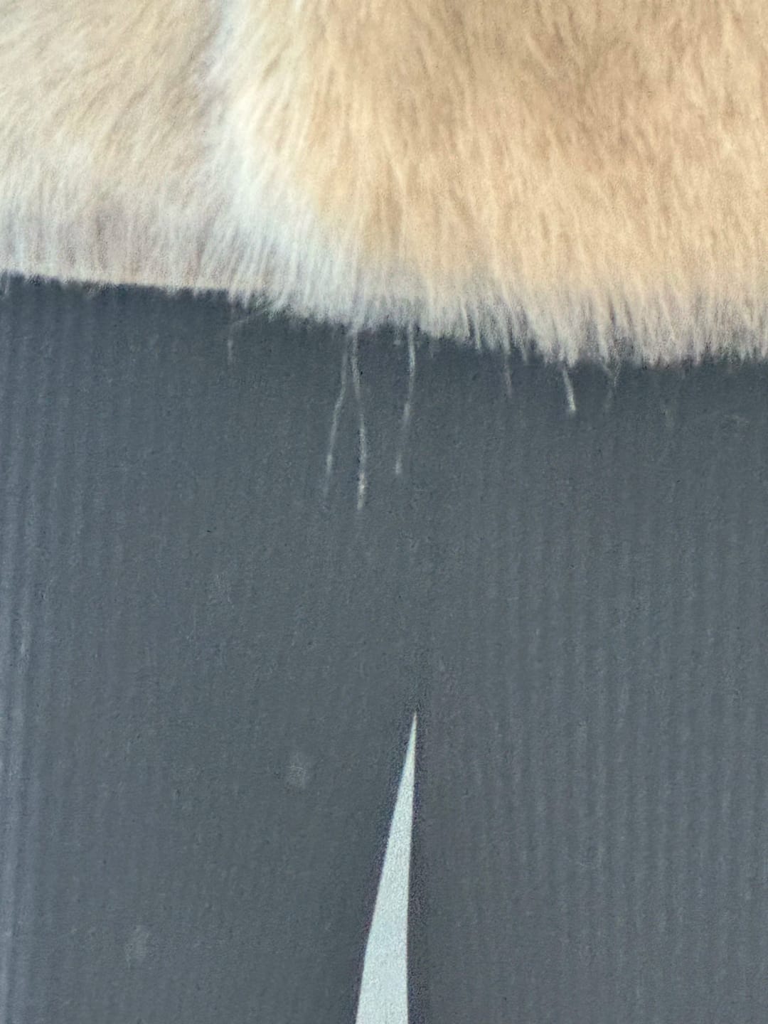 Customer photo review of Gradient Faux Fox Fur Coat With Big Fur Collar — Black | KIMLUD