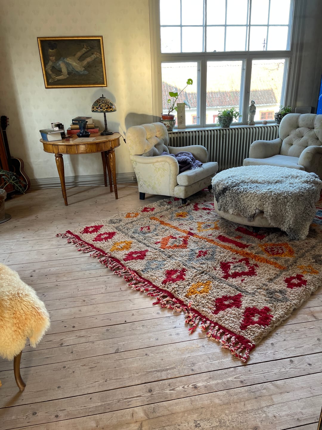 Customer photo review of Wania - Handmade Beni Mrirt Moroccan Rug 6x9 ft – Plush Multicolor Diamond Geometric Moroccan Shag Wool Rug | 6'9"x9'9" Ft | 206x298 cm