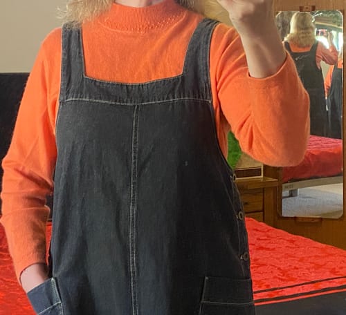 Customer photo review of Crab Orange Cashmere Beaded Turtle Neck Jumper Large