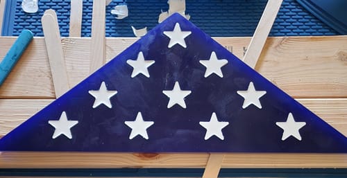 Customer photo review of 18x7.4x0.75" 13 Folds American Flag Memorial Silicone Mold