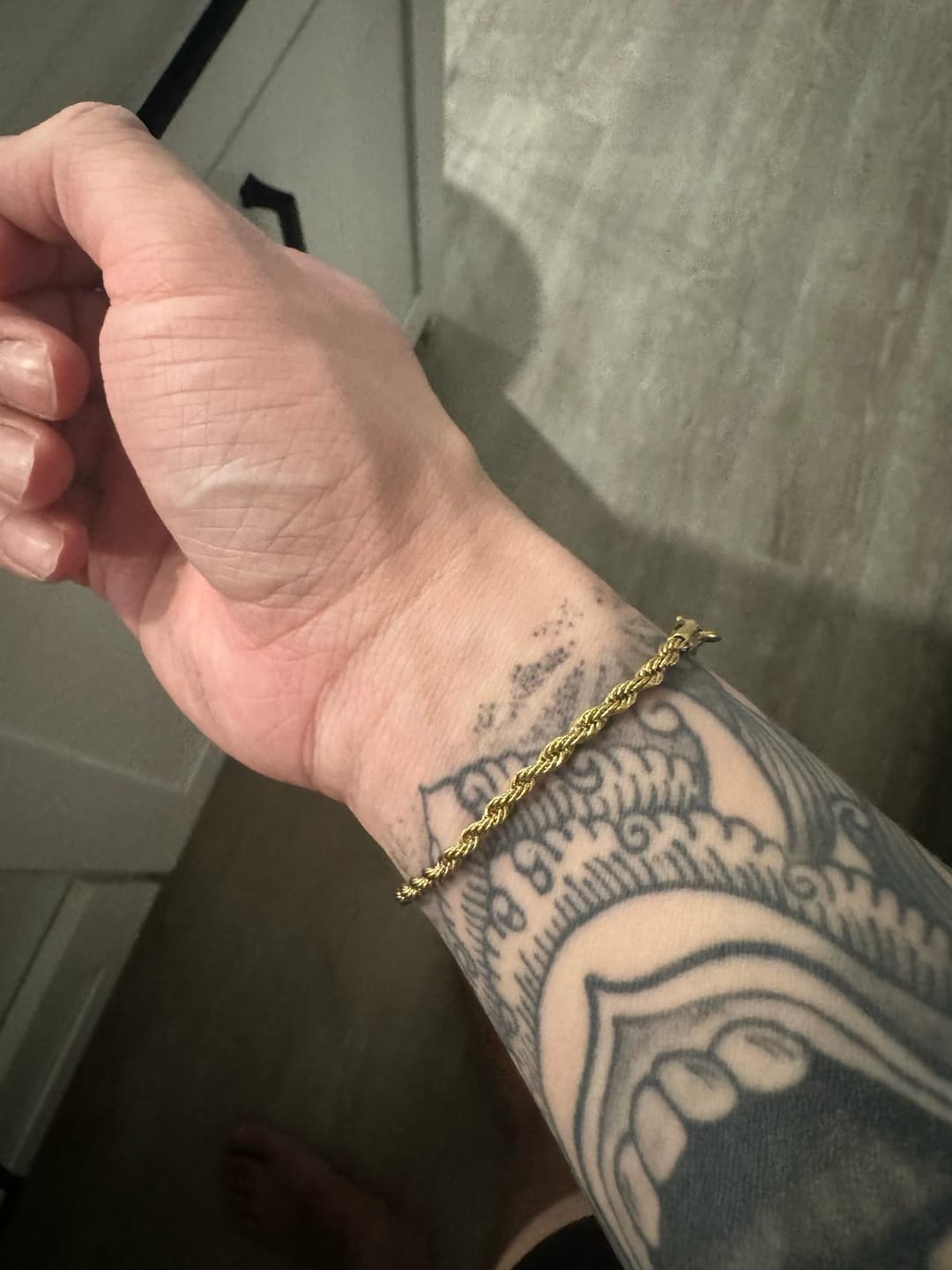 Customer photo review of 3mm Rope Bracelet - Gold