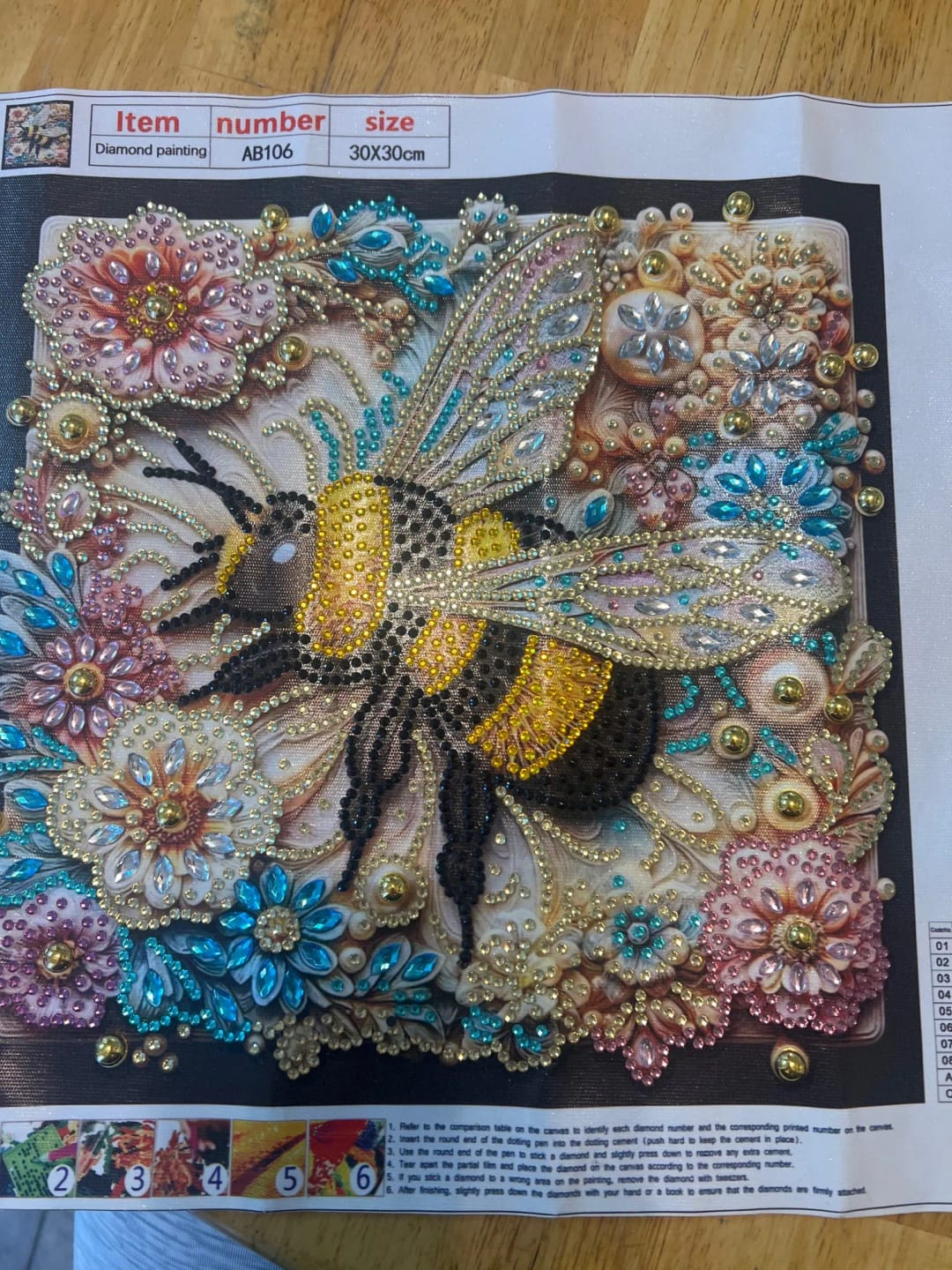 Customer photo review of Colorful Friends 30x30cm Animals - Partial Drills - Diamond Painting