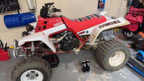Customer photo review of Custom Seat Cover: 1987 Yamaha Banshee YFZ