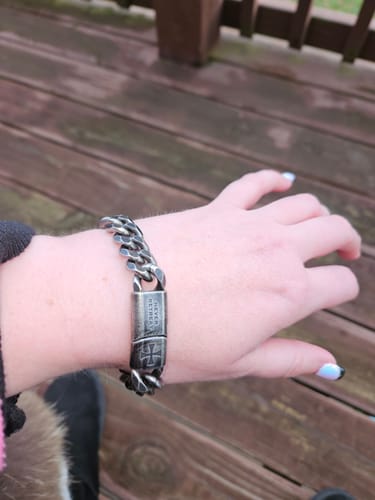 Customer photo review of The Knights Templar - Never Retreat Never Surrender Bracelet: Helps Pair Veterans With A Service Dog Or Shelter Dog