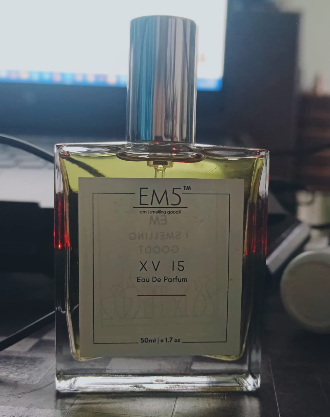 Customer photo review of EM5™ XV 15 Perfume for Men & Women | Sweet Tobacco Floral Warm Spicy Fragrance | 50 ml Unisex Eau de Parfum Spray | Luxury Gift for Him & Her