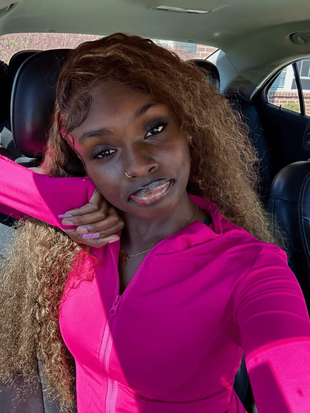 Customer photo review of Human Hair Wig Ombre Curly Loose Deep Wave Lace Front — Honey Blonde | KIMLUD
