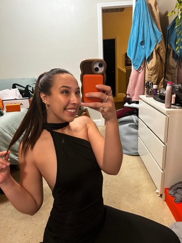 Customer photo review of My Huggies Hoop Earrings