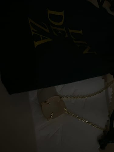 Customer photo review of Rose quartz 14K raw necklace