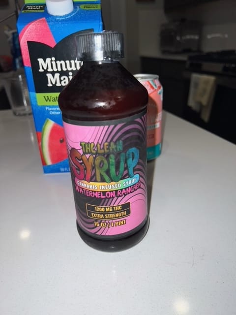 Customer photo review of 1200mg THC Syrup (1 Pint)
