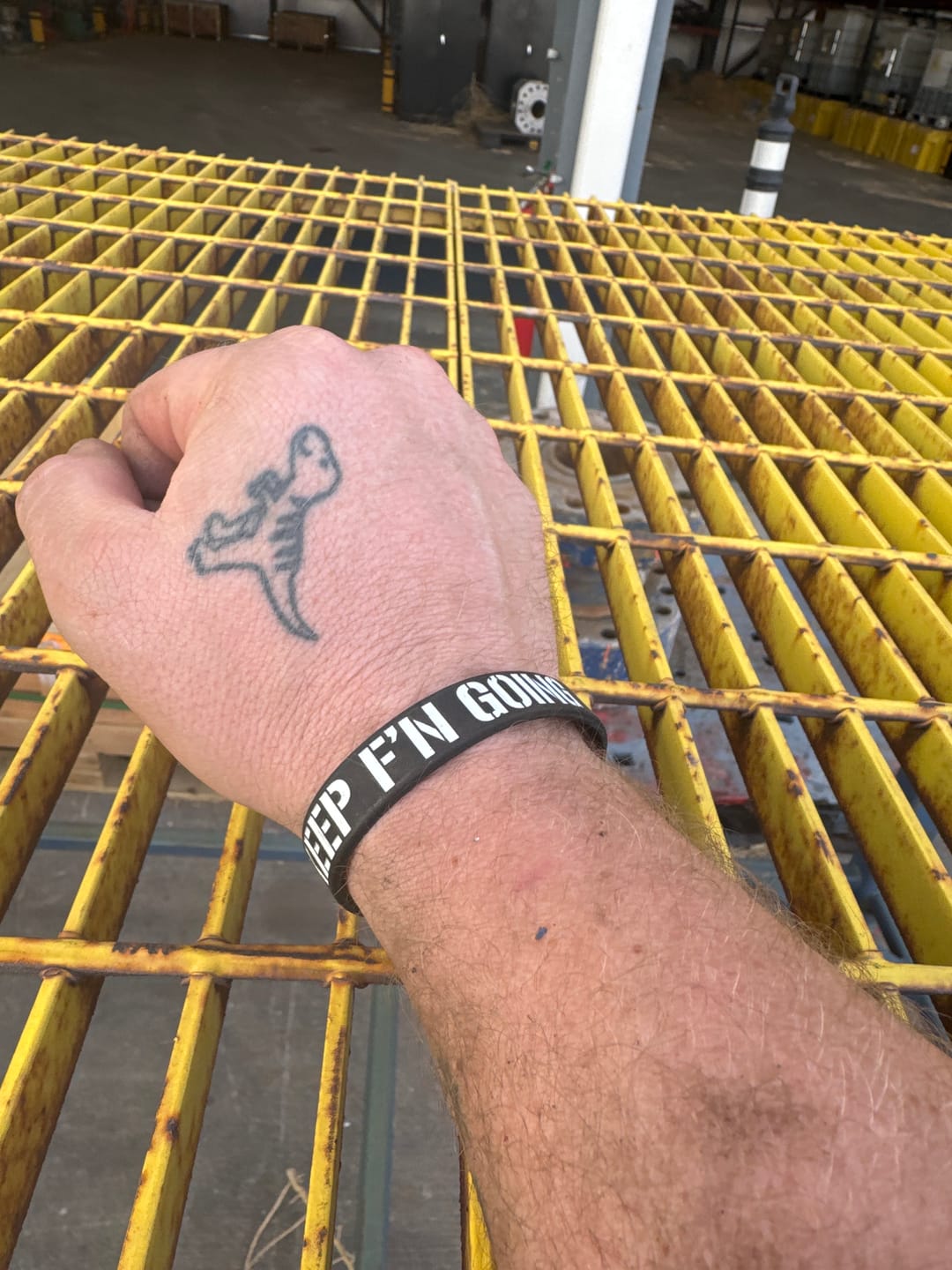 Customer photo review of Keep F'N Going - Silicone Bracelet
