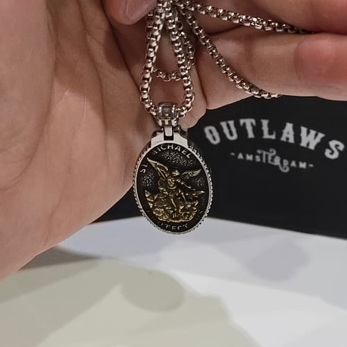 Customer photo review of ST. MICHAELS BADGE.