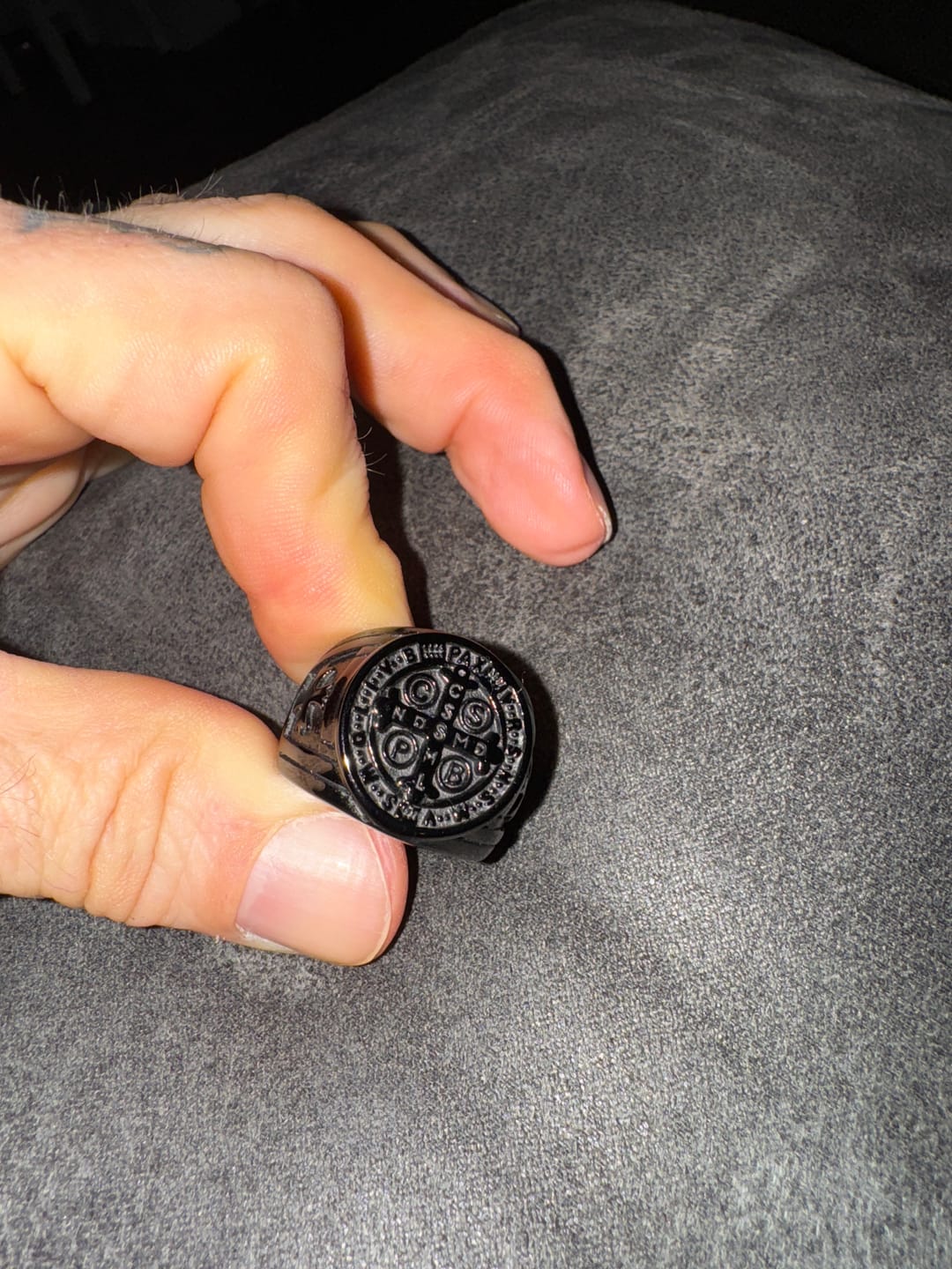 Customer photo review of Free Today: St. Benedict the Protector Ring