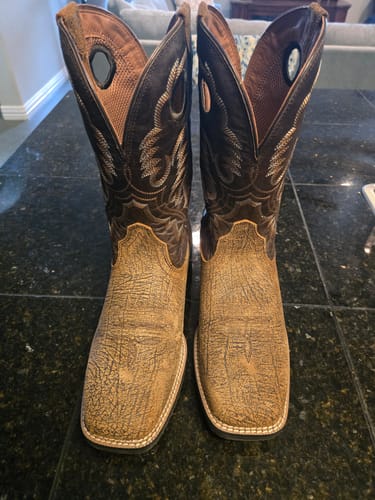 Customer photo review of Ariat Men's Sport Buckout Rough Ginger Rusted Iron Boots 10038502