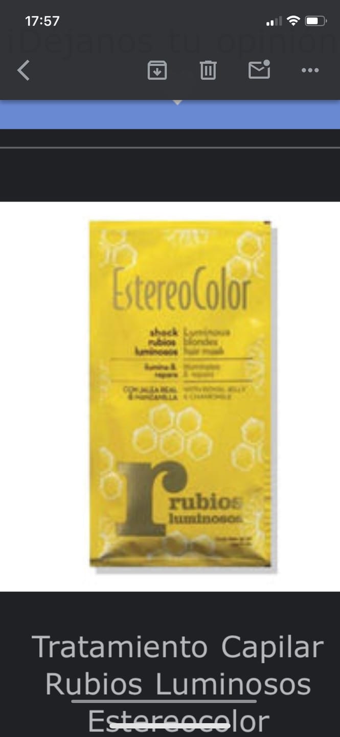 Customer photo review of Tratamiento Capilar Rubios Luminosos Estereocolor
