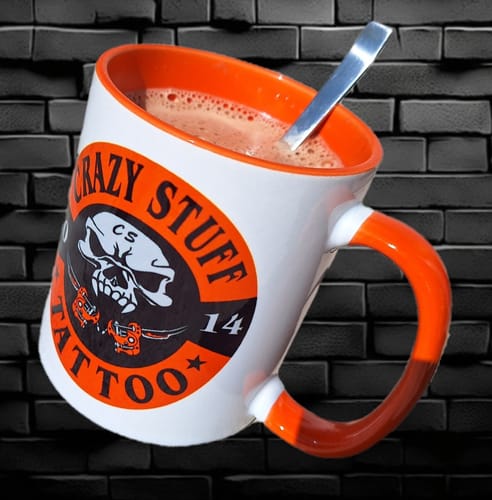 Customer photo review of TassenExpress - Becher Keramik Tasse mit Logo bedruckt 325ml Firmenlogo