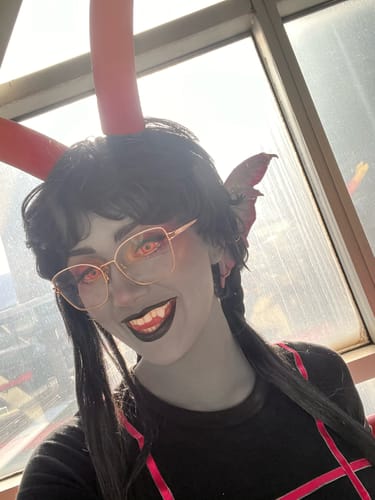 Customer photo review of PRIMAL ® Jinx - Pink Cosplay Colored Contact lenses