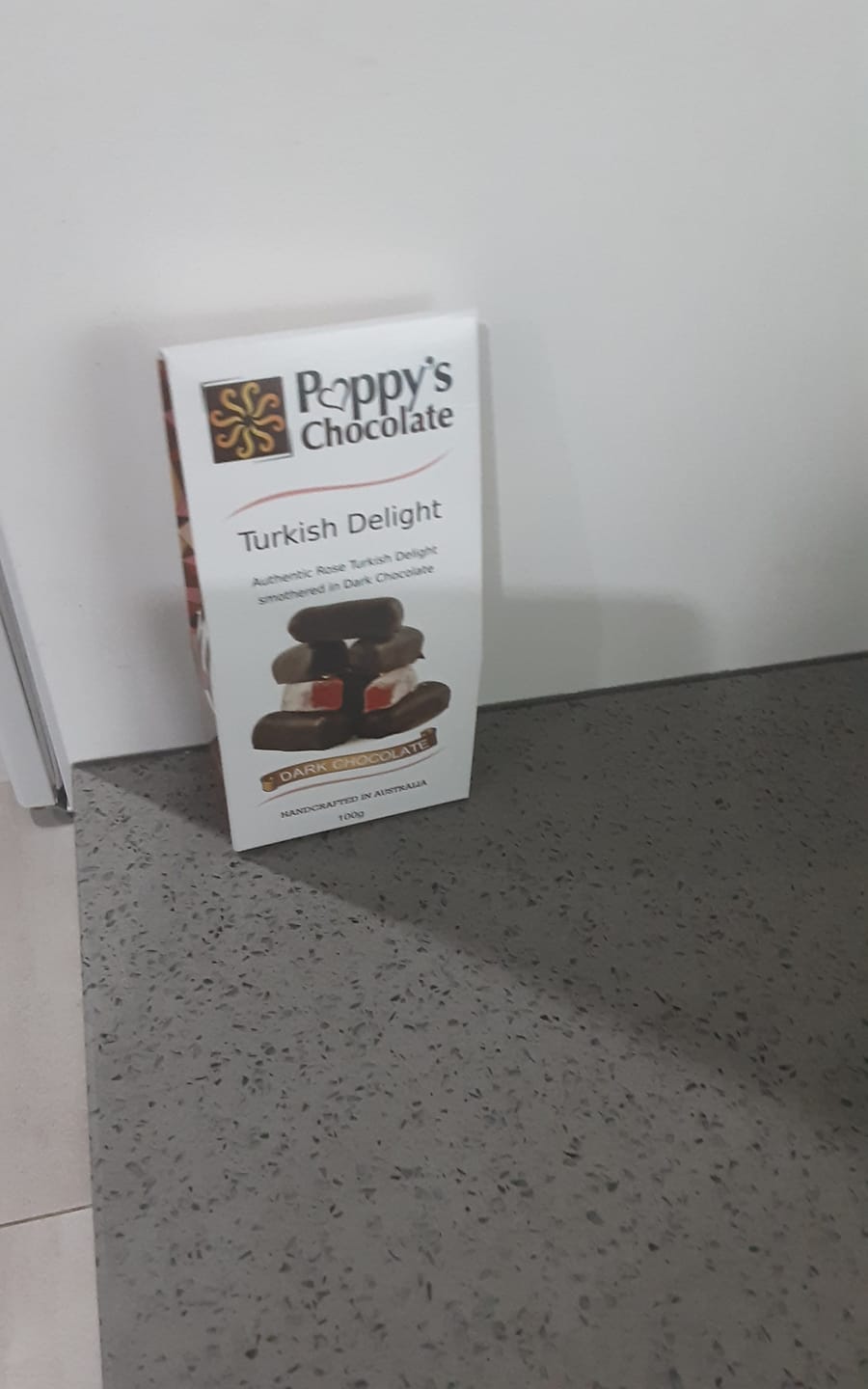 Customer photo review of Chocolate Coated Turkish Delight Dark Chocolate 100g