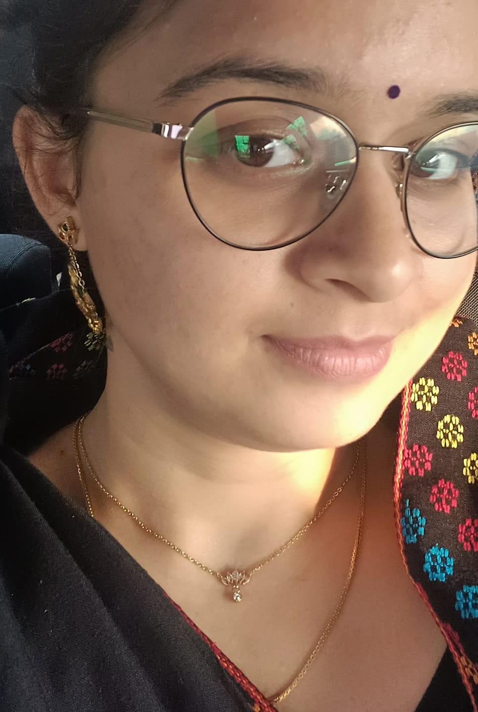 Customer photo review of Floral Fantasy Gold Necklace