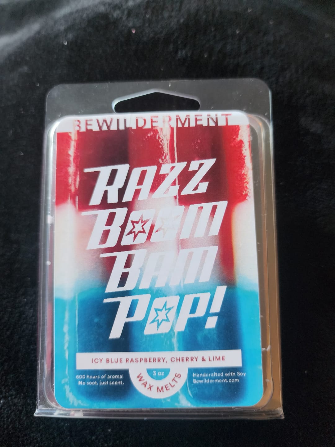 Customer photo review of Razz Boom Bam Pop! Wax Melts