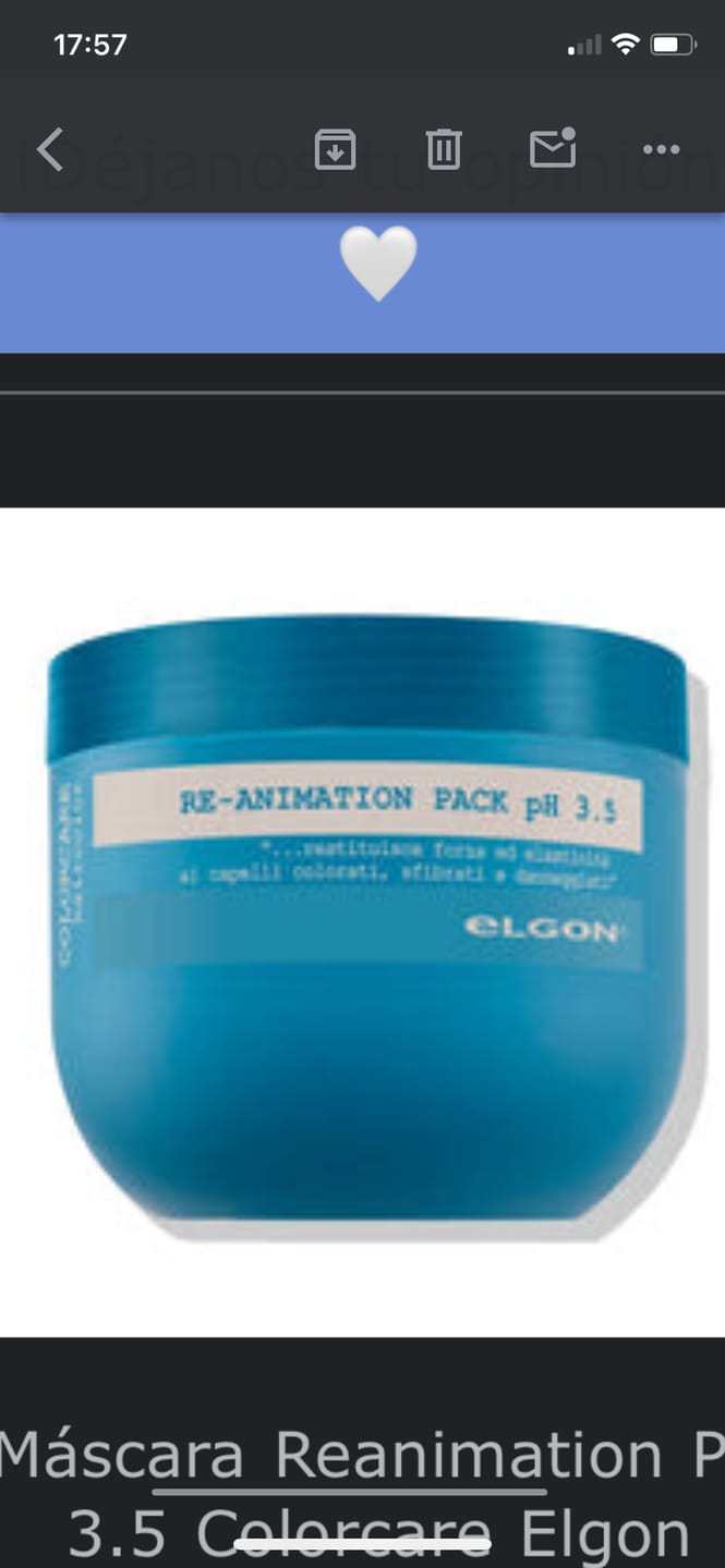 Customer photo review of Máscara Reanimation Ph 3.5 Colorcare Elgon
