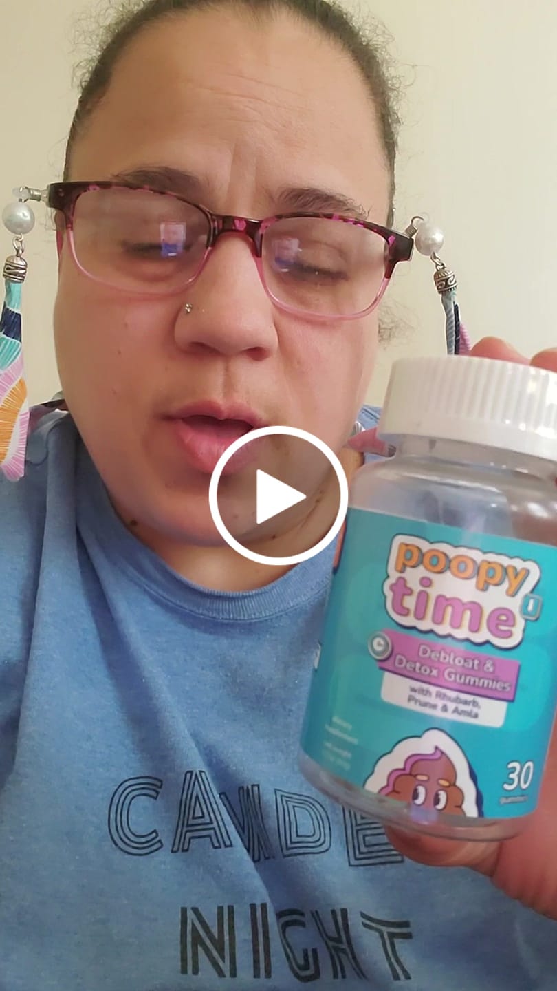 Customer video review of FREE GIFT! Poopy Time Debloat & Detox Gummies