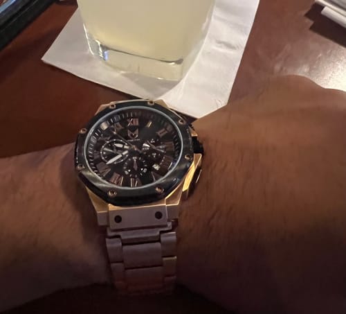 Customer photo review of AM139SS - AMBASSADOR ROSE GOLD / BLACK / SS BAND