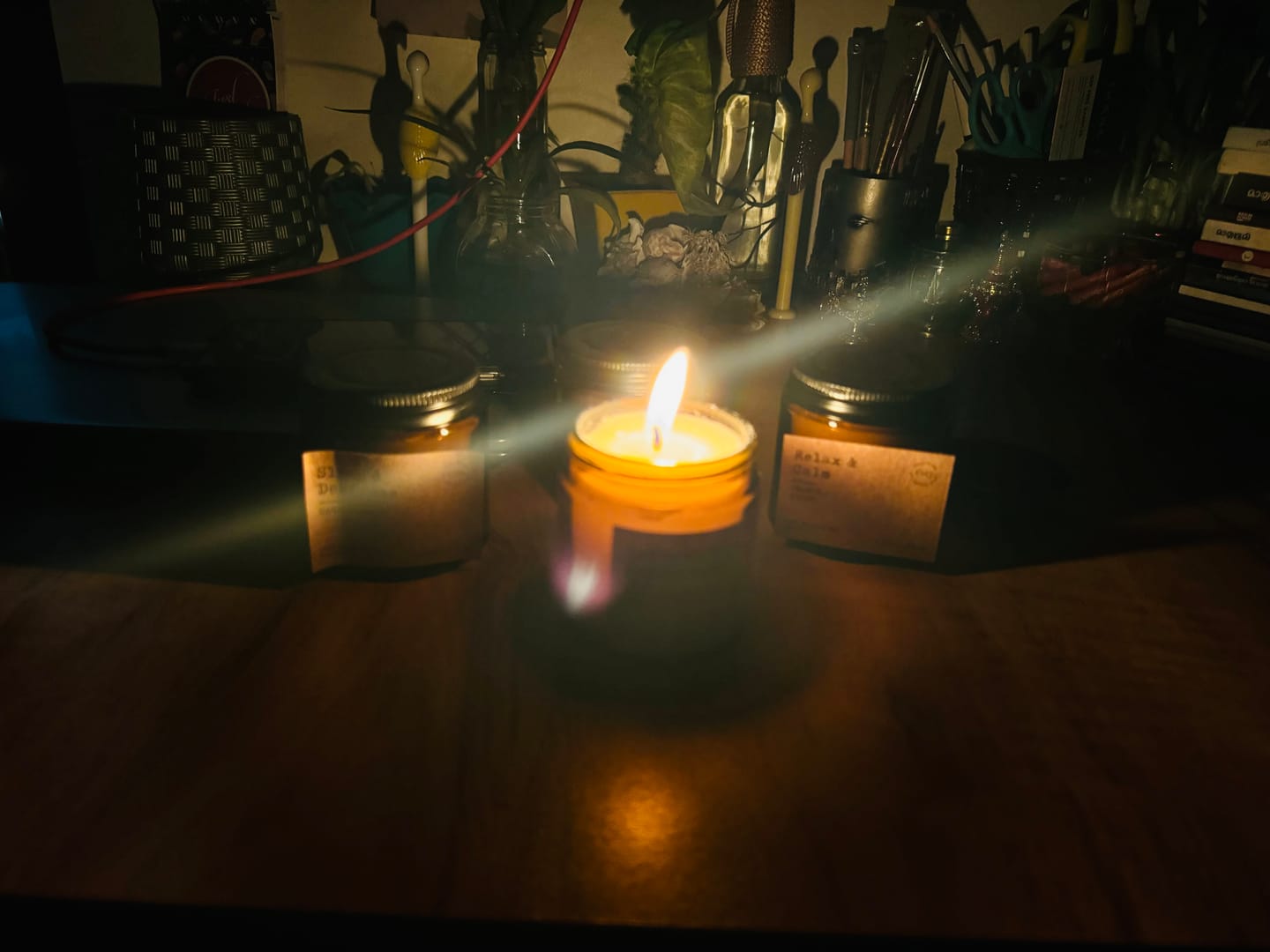 Customer photo review of EM5™ Aromatherapy Scented Candles Set of 4 | Sleep/Destress - Focus/Meditate - Relax/Calm - Refresh/Rejuvenate | 100g Each, 30Hrs Burn Time | 100% Natural Wax | Non-Toxic, Clean Burning Candles
