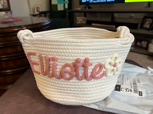 Customer photo review of Baby Knits™ Personalized Knitted Basket