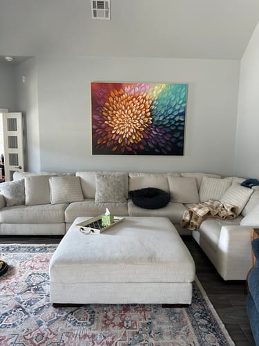 Customer photo review of Colorful Abstract Textured Painting Canvas #AT067