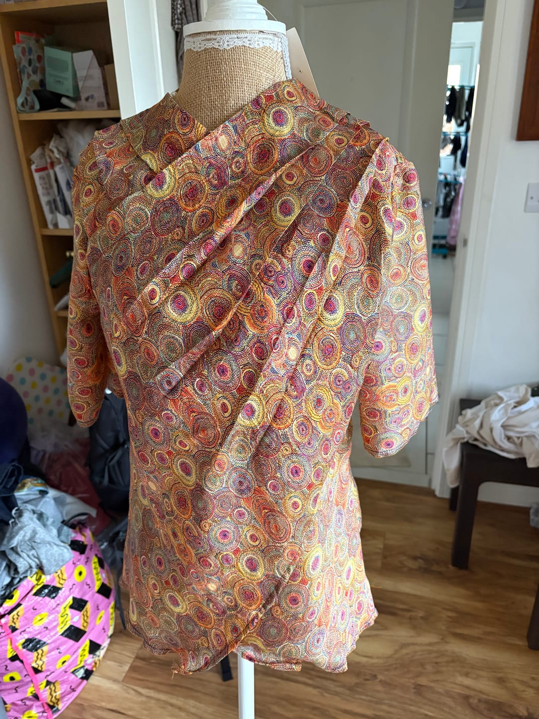 Customer photo review of Colourful Circles Bamboo Silkette Fabric