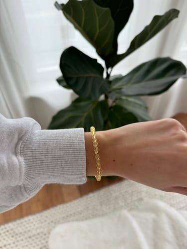 Customer photo review of Dainty Citrine Gemstone + 14K Gold Filled || Beaded Stretch Bracelet