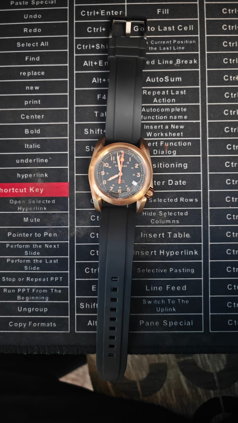Customer photo review of VOYAGER - 100M Waterproof Bronze Automatic Field Watch | Black