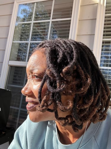 Customer photo review of 12" Salon Level Dreadlock 100% Human Hair Pre Bleached HD Full Lace Wig