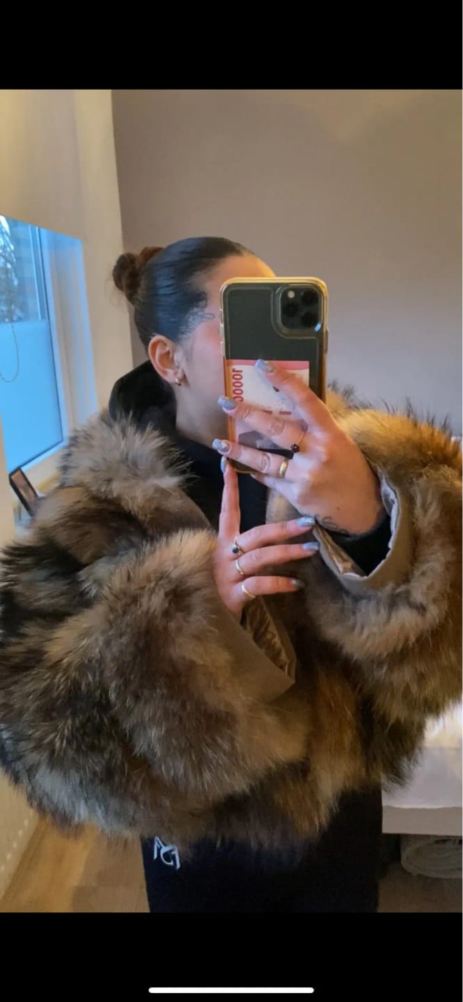 Customer photo review of Real Raccoon Fur Coat Luxury Thick Winter With Plush Collar And Tailored Silhouette — Natural | KIMLUD