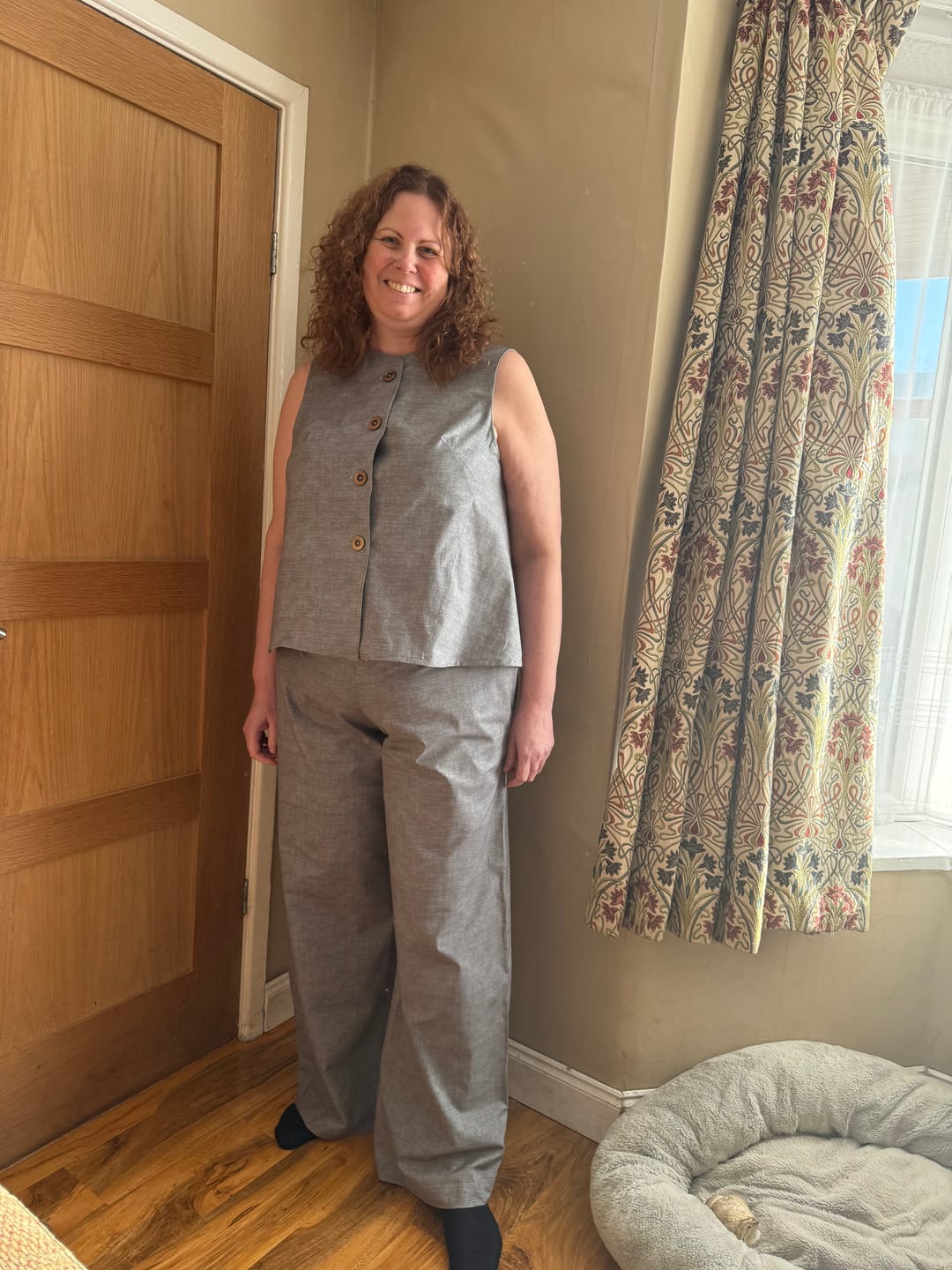 Customer photo review of Linen Textured Look Cotton Fabric