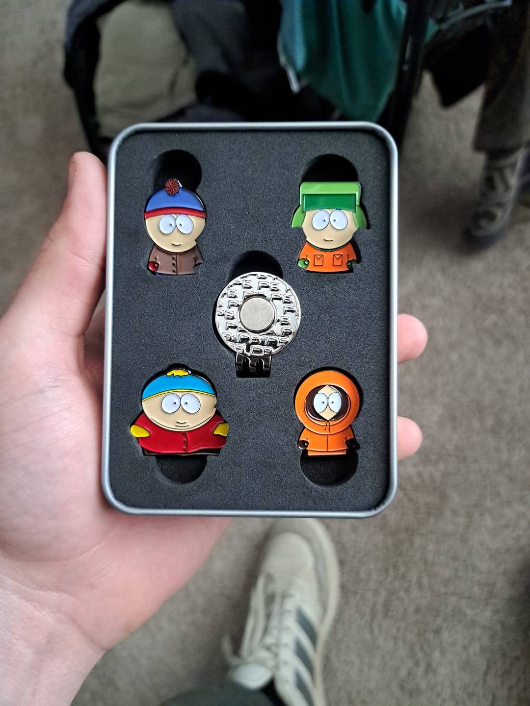Customer photo review of Classic South Park - 4 Piece Ball Marker Set w/ hat clip (Stan, Kyle, Kenny, Cartman)