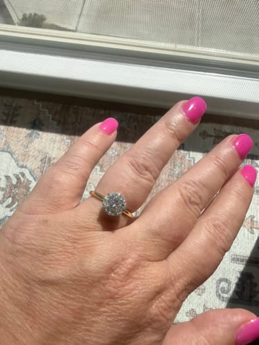 Customer photo review of Louily Precious Moissanite Two-tone 2.0 Carat Engagement Ring