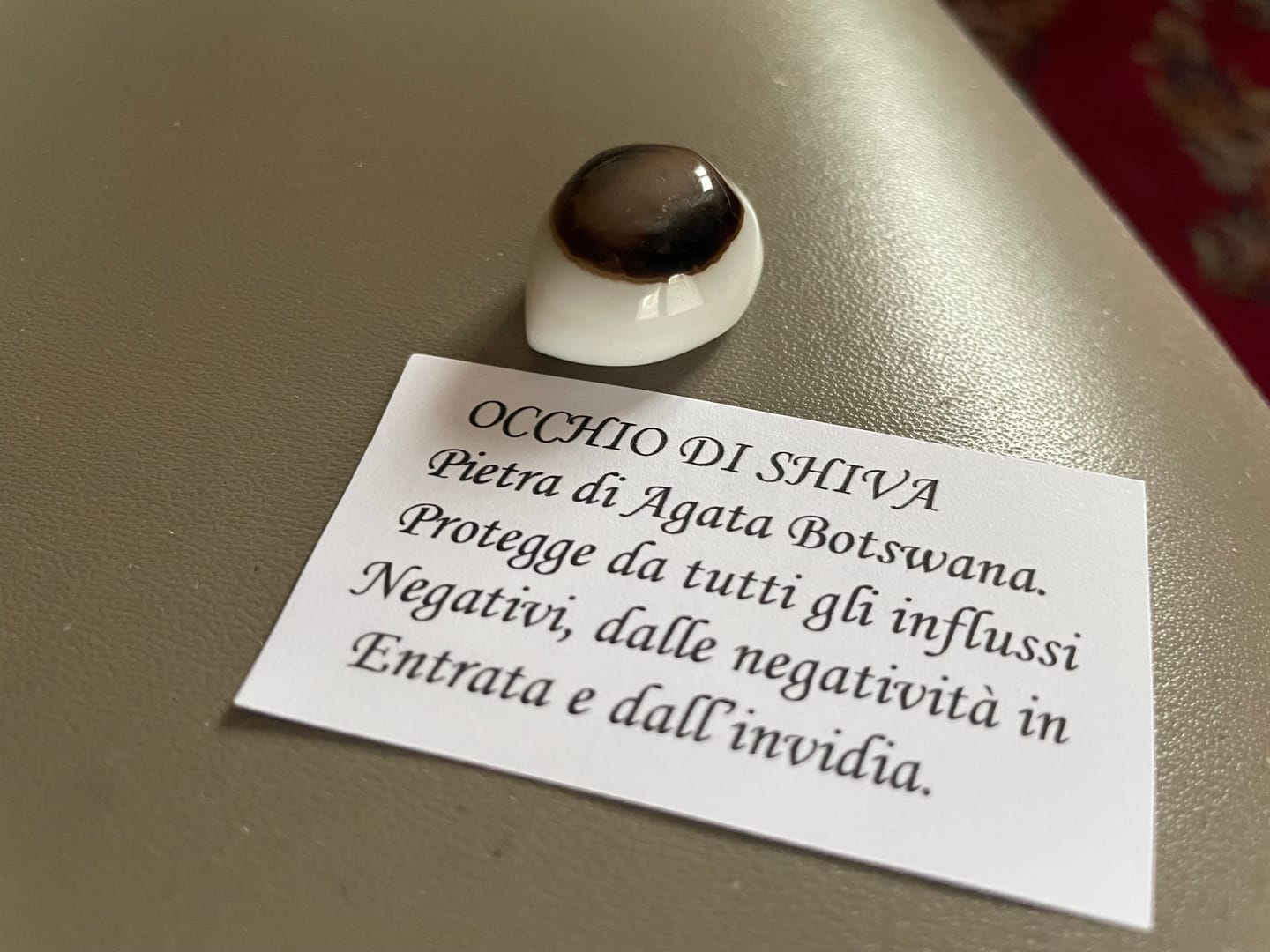 Customer photo review of Occhio di Shiva per la Protezione - Agata Botswana
