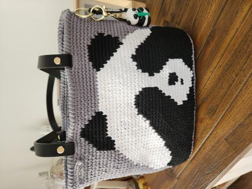 Customer photo review of Chunky Panda Crochet Tote Kit