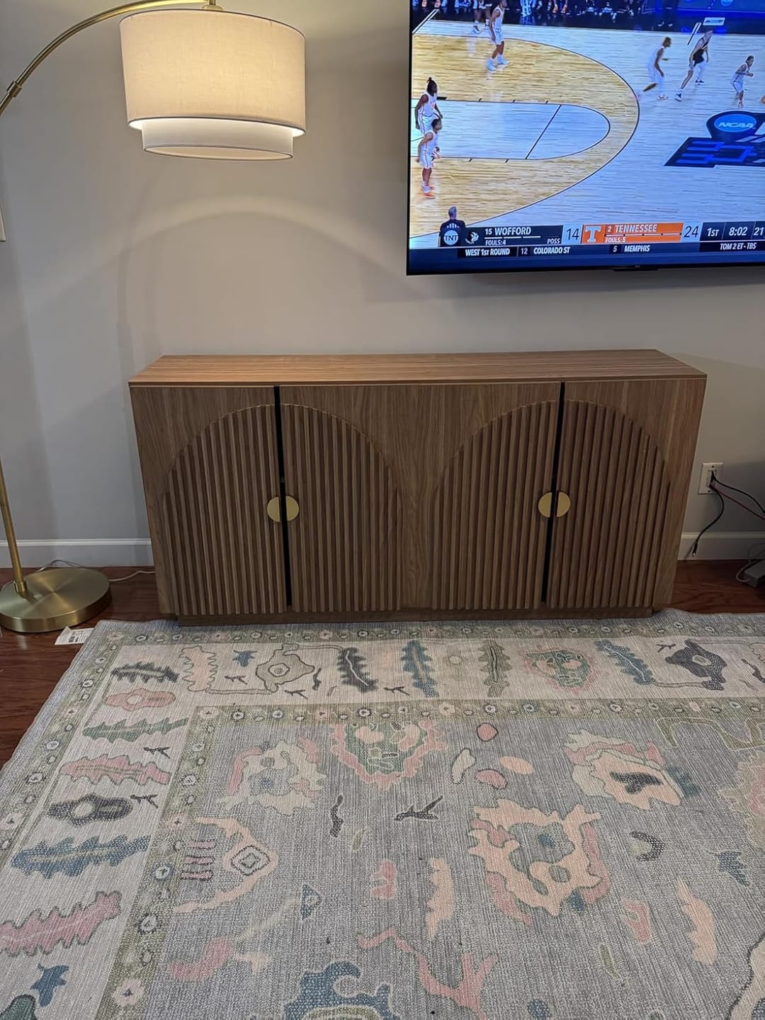 Customer photo review of 65" Arched Modern Fluted Sideboard Buffet Cabinet