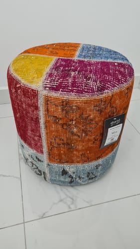 Customer photo review of Hali X-Bursa Handmade Over Dyed Pouf Multi001