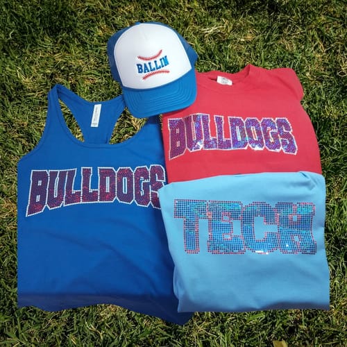 Customer photo review of Bulldogs Curve SPANGLE Transfer