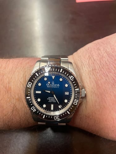 Customer photo review of Oceaneva Men's Deep Marine Explorer II1250M Pro Diver Watch Blue Black Watch Black Bezel