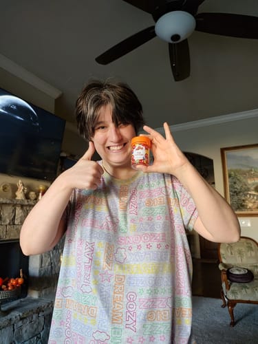 Customer photo review of 420MG Pink Lemonade 5040mg THC Delta 8 Delta 9 Gummies 12 Count