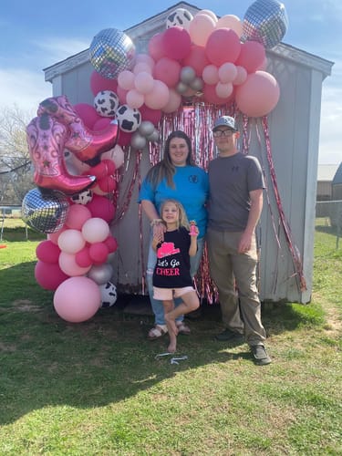 Customer photo review of Disco Cowgirl Balloon Garland Kit