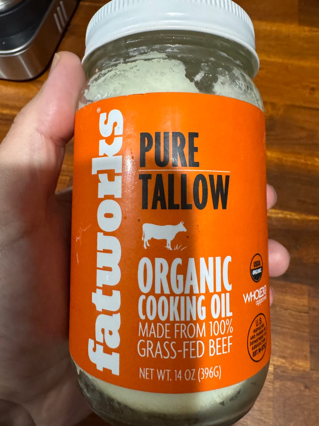 Customer photo review of Organic Grass Fed Beef Tallow (14 oz)